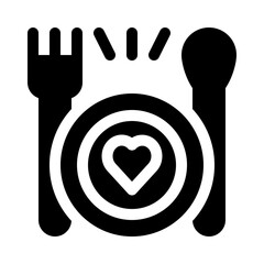 Obraz premium dinner glyph icon