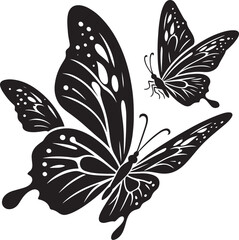 Beautiful butterfly insect silhouette illustration isolated on a white background