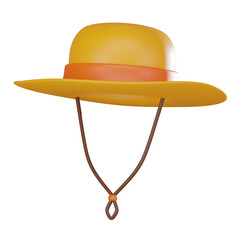 Farmer's Straw Hat 3D Illustration, Icon for Rural and Agricultural Projects