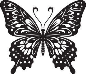 Beautiful butterfly insect silhouette illustration isolated on a white background