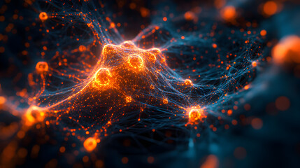 Glowing Interconnected Neural Network of Pulsating Energy and Light