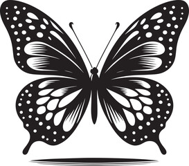 Beautiful butterfly insect silhouette illustration isolated on a white background