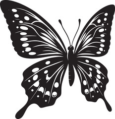 Beautiful butterfly insect silhouette illustration isolated on a white background