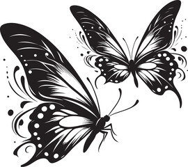 Beautiful butterfly insect silhouette illustration isolated on a white background