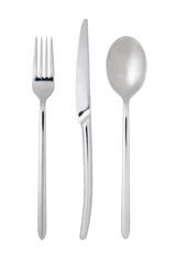 Fork, spoon and knife isolated. png file