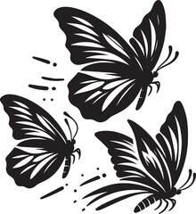 Beautiful butterfly insect silhouette illustration isolated on a white background