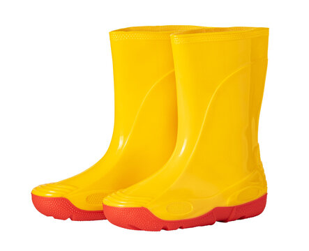 yellow rubber boots Isolated on transparent background. png file