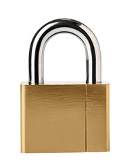 Metal padlock isolated. png file