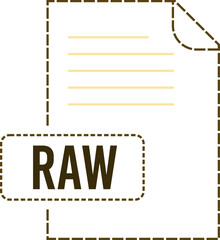 RAW File format icon dashed outline