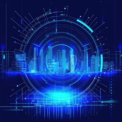 Obraz premium Cityscape in a digital world