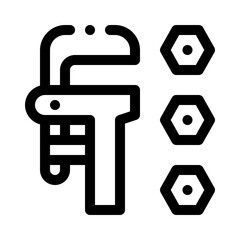 crescent wrench line icon