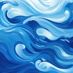 Dynamic blue stripes and waves form an abstract pattern on a dark background, symbolizing movement and energy. pattern, seamless background.