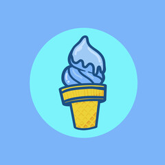 The design of an ice cream cone with sea salt flavor