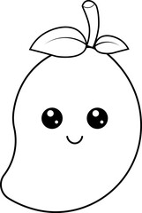 cute mango for children's coloring book