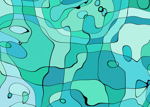 Abstract background pattern painting with analogous color schemes