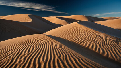 Naklejka premium Patterns in Desert Sand Dunes Creating Natural Waves and Lines for Earthy Designs