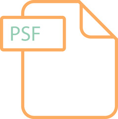 PSF File format icon rounded  outline