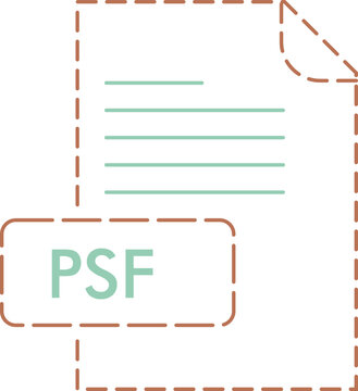 PSF File format icon rounded outline