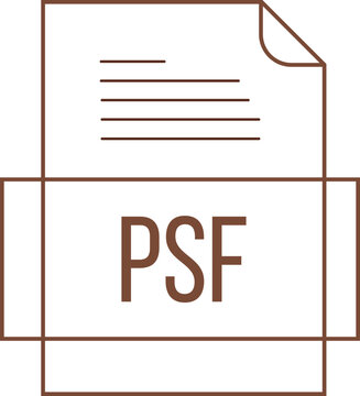 PSF File icon crisp thick outline sharp corners