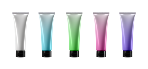white and cool gradient  color cosmetic tube isolated background