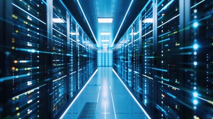 Obraz premium Server Room - Data Center - Technology & Innovation