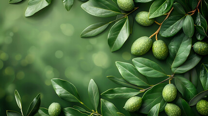 green olives on tree