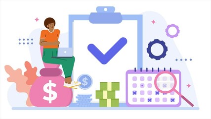 Budget management with tools illustration business animated video