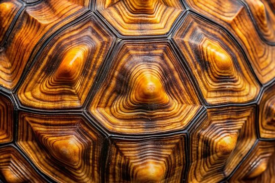 Brown tortoise hard shell pattern closeup