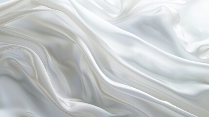Obraz premium Draped White Satin Fabric with Smooth, Gentle Curves