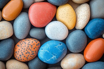 A Beautiful Collection of Colorful Pebbles and Stones Perfect for a Decorative Background