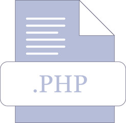 PHP File extension icon insidse fill with lines fill