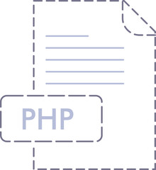 PHP File format icon rounded outline