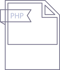 PHP File format icon rounded shapes outline