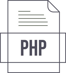 PHP File icon crisp thick outline sharp corners