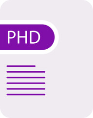 PHD File icon deep and minimal