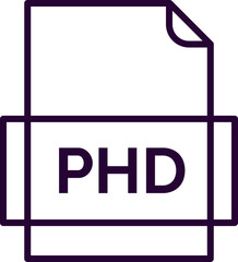 PHD File icon fill and outline crisp corners
