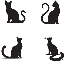 cat silhouette, cat icon, cat vector, 