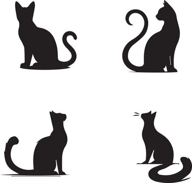 cat silhouette, cat icon, cat vector, 