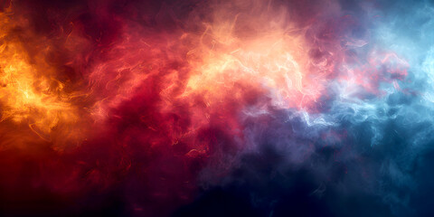 Creative Multicolor Painterly Abstract Aesthetic Brush Grunge Background With Bold Brushstrokes, Vintage Texture, and Color Splash, Smoke Border in Yellow, Red, Blue. HD Wallpaper and Banner Design.