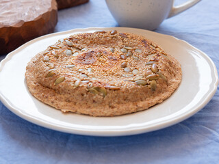 Homemade protein keto bread for breakfast