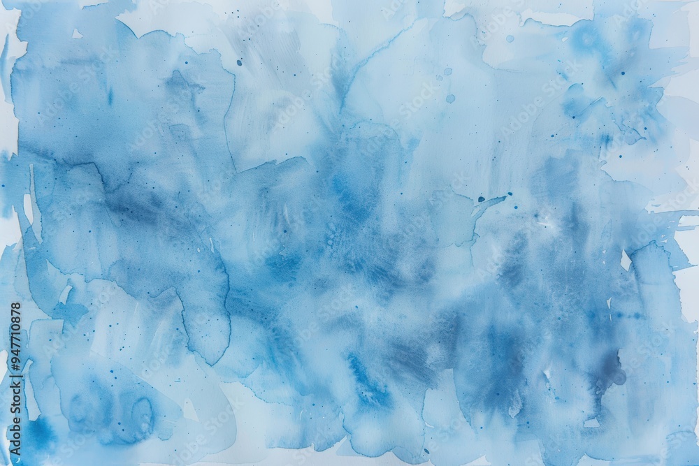 Sticker abstract blue watercolor wash