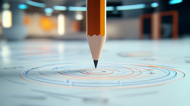 floating pencil sketches out swirling diagrams and equations in the air