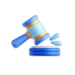 Gavel law and Justice 3D Icon