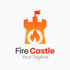 Fire Castle Logo Design Template. Good for Business, Agency, Community and Organization