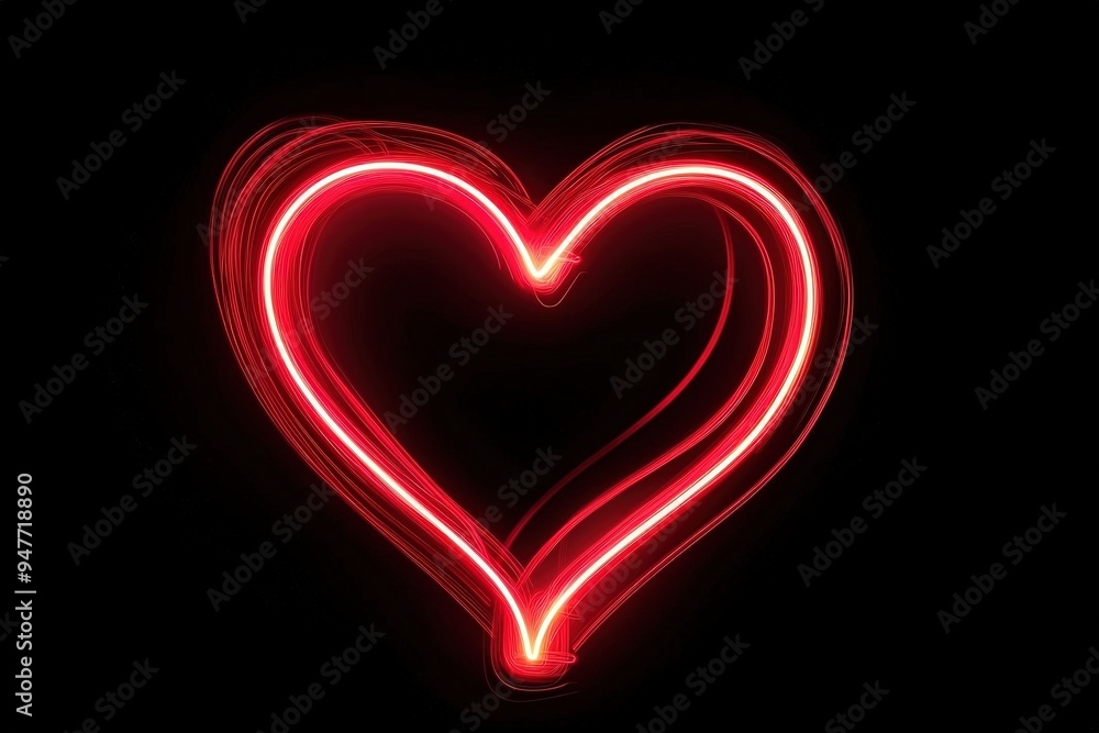 Wall mural red light heart shape