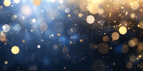 Fototapeta premium A mesmerizing bokeh background featuring shimmering golden and blue lights, perfect for creating enchanting visuals.