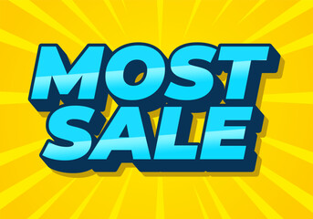 Most sale. Text effect in 3D style with good colors