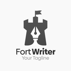 Fort Writer Logo Design Template. Good for Business, Agency, Community and Organization
