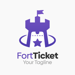 Fort Ticket Logo Design Template. Good for Business, Agency, Community and Organization