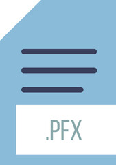 Obraz premium PFX File extension icon minimal colro fill